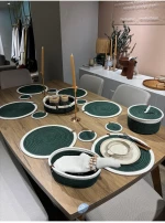 Stewehome Σετ 15 τεμαχίων από γιούτα με σουπλά καλαθάκι και σουβέρ 33x33 cm