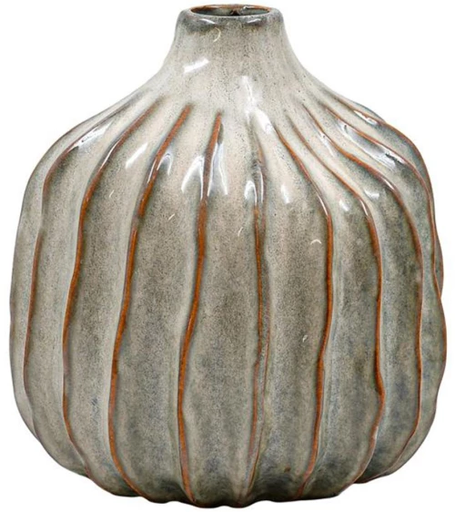 Βάζο 039-126-070 20x22cm Grey-Gold Κεραμικό