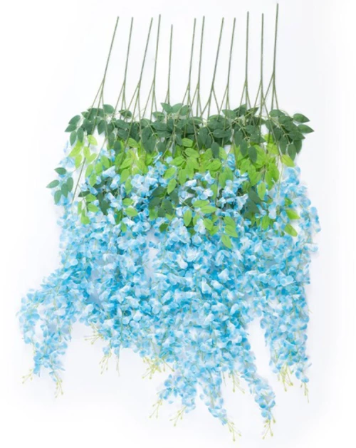 Τεχνητά Λουλούδια Wisteria (Σετ 12Τμχ) 21515 Φ45x120cm Blue GloboStar Πολυαιθυλένιο,Ύφασμα