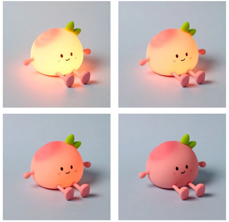 Φωτάκι νυκτός LED USB C Foodiemals - Ροδάκινο - Puckator