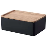 Κουτί Αποθήκευσης YMZK5166 12,5x18,5x7cm Black Yamazaki Ξύλο,Πέτρα