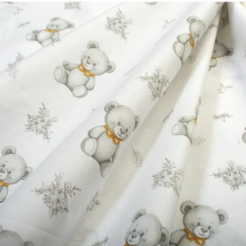 Πάνα Βρεφική Χασέ Newborn Bear 717 White-Grey DimCol 80x80cm 100% Βαμβάκι