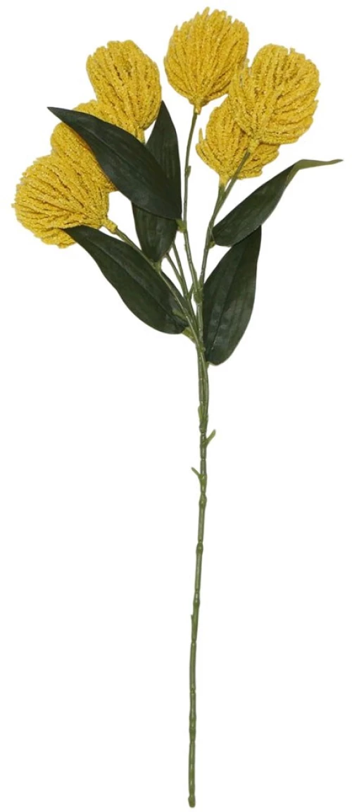 Τεχνητό Λουλούδι Βαγξία Natural Banksia 4481-7 52cm Yellow Supergreens Πλαστικό