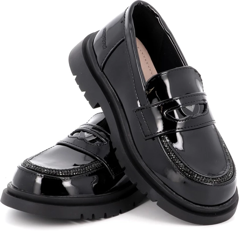 Παπούτσια loafers τρακτερωτή σόλα Mayoral 44558-Negro