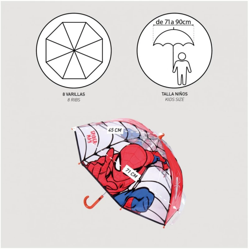Παιδική Ομπρέλα 45 cm Spiderman- Red