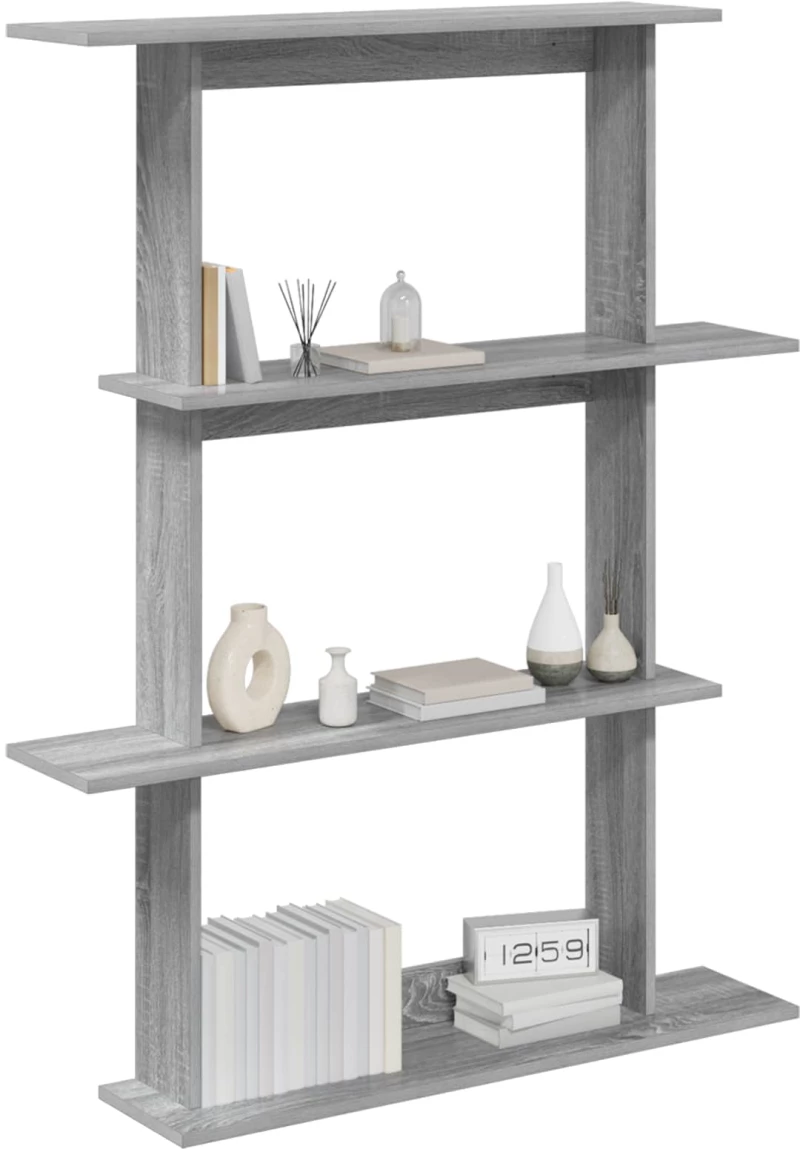 vidaXL Ράφι Τοίχου Γκρι Sonoma 100 x 20 x 126 εκ. Επεξεργασμένο Ξύλο
