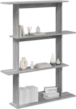 vidaXL Ράφι Τοίχου Γκρι Sonoma 100 x 20 x 126 εκ. Επεξεργασμένο Ξύλο