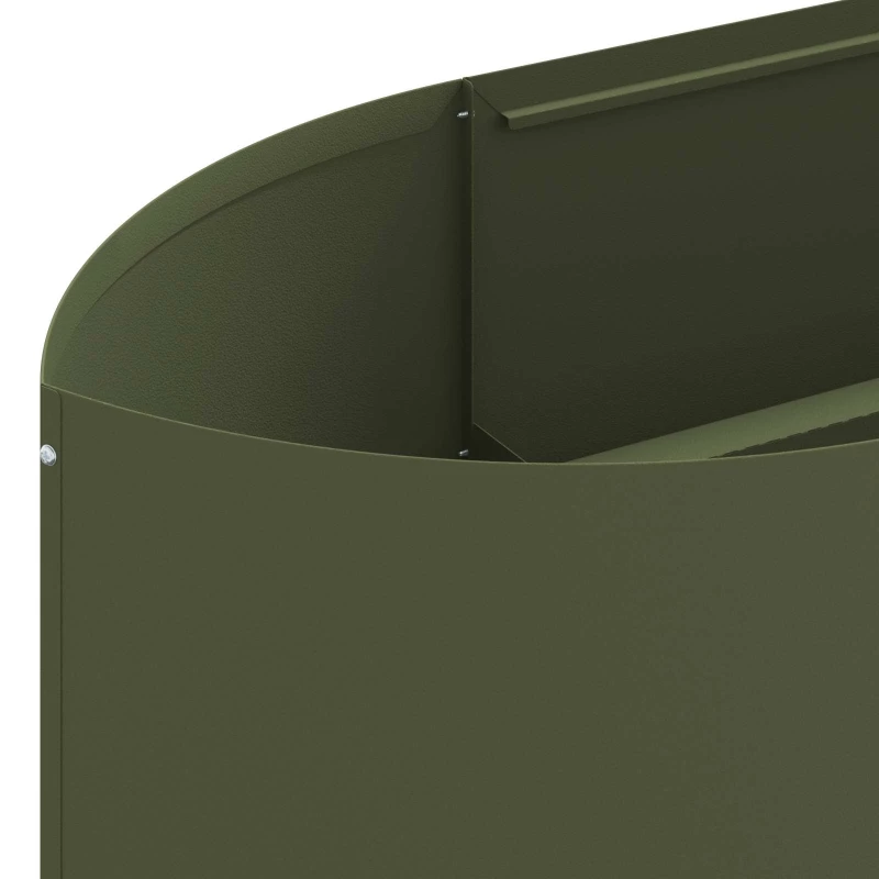 vidaXL Υψωμένο Κρεβάτι Κήπου Λαδί 140 x 40 x 40 εκ Ατσάλι