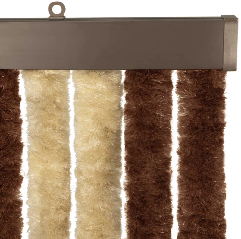 vidaXL Κουρτίνα εντόμων Chenille Καφέ και μπεζ 90 x 220 cm 100% PP