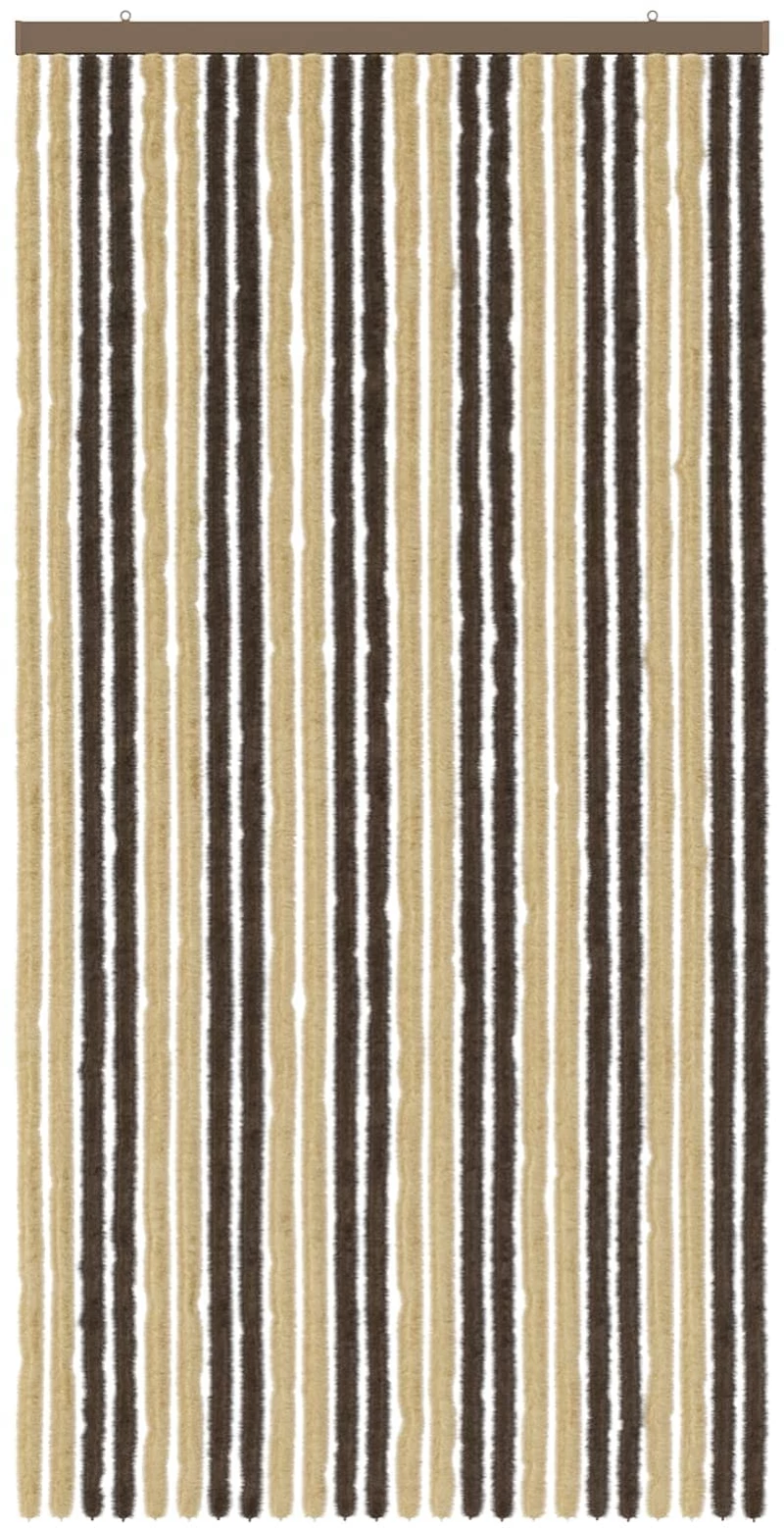 vidaXL Κουρτίνα εντόμων Chenille Σκούρο καφέ και μπεζ 100 x 200 cm