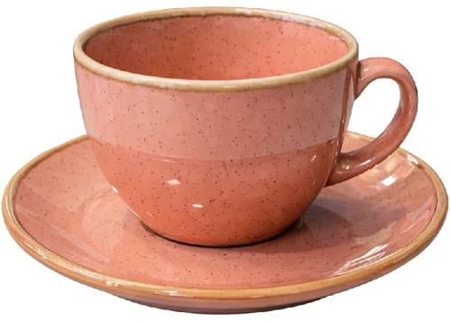Φλυτζάνι Cappuccino Με Πιατάκι Essentials Jumbo OWS103K6 16x8cm 400ml Reactive Pink Espiel Πορσελάνη