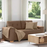 vidaXL Καναπές Διθέσιος Καφέ 180 x 77 x 82 εκ. Ύφασμα