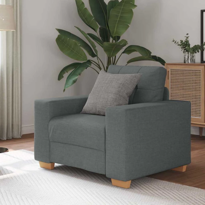 vidaXL Πολυθρόνα Σκούρο Γκρι 100 x 78 x 80 εκ. Ύφασμα
