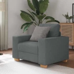 vidaXL Πολυθρόνα Σκούρο Γκρι 100 x 78 x 80 εκ. Ύφασμα