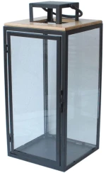 Φανάρι 00.07.77020 20,5x20,5x49,5cm Black Ξύλο,Μέταλλο