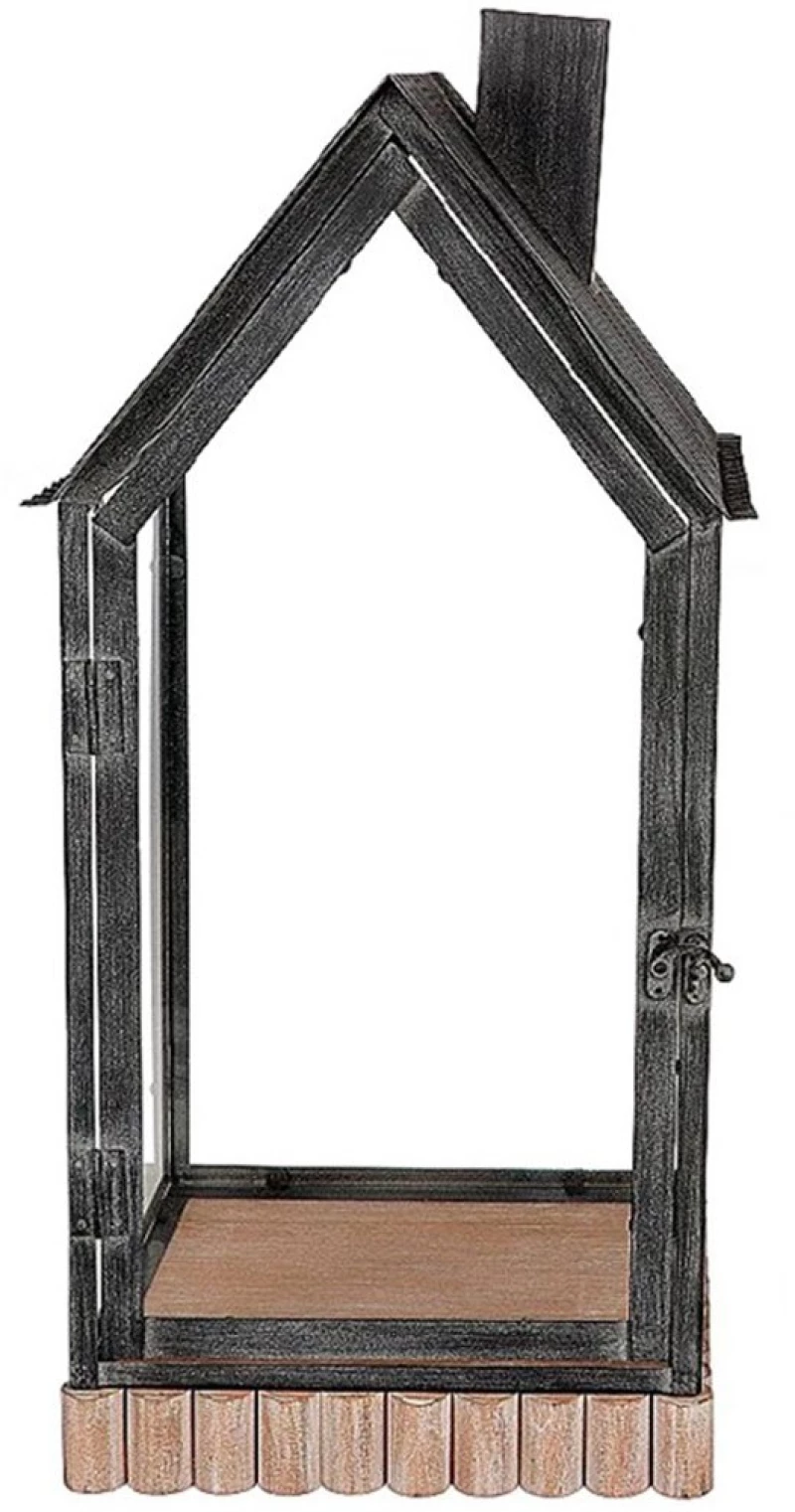 Φανάρι Σπιτάκι 012.862516010 26,5x26,5x56cm Black Ξύλο,Μέταλλο