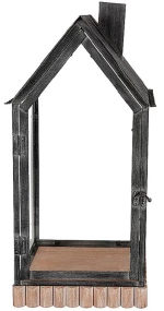Φανάρι Σπιτάκι 012.862516010 26,5x26,5x56cm Black Ξύλο,Μέταλλο