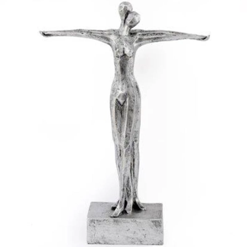 Διακοσμητική Φιγούρα Ζευγάρι 014.OR2111 25x7,5x35cm Silver Πολυρεσίνη