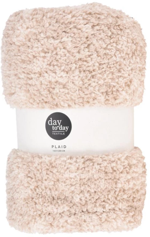 Κουβέρτα sherpa fleece μπεζ 150x200εκ.