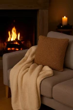 Κουβέρτα sherpa fleece μπεζ 150x200εκ.