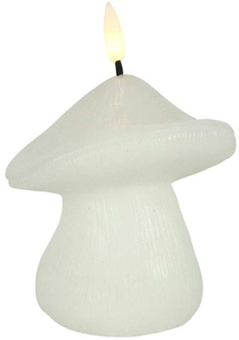 Διακοσμητικό Κερί Led Μανιτάρι 013.812137 9,5x12,5cm White Κερί