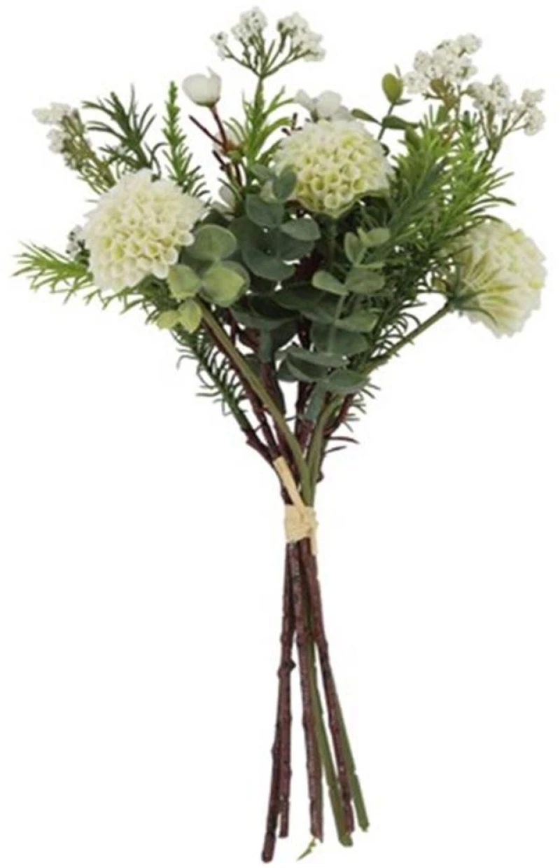 Τεχνητό Μπουκέτο Ντάλια 013.821326 33cm White Συνθετικό Υλικό