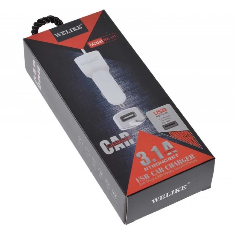 Φορτιστής αναπτήρα αυτοκινήτου - Quick Charger - Type-C - 3.1A - WK-111 - 711119