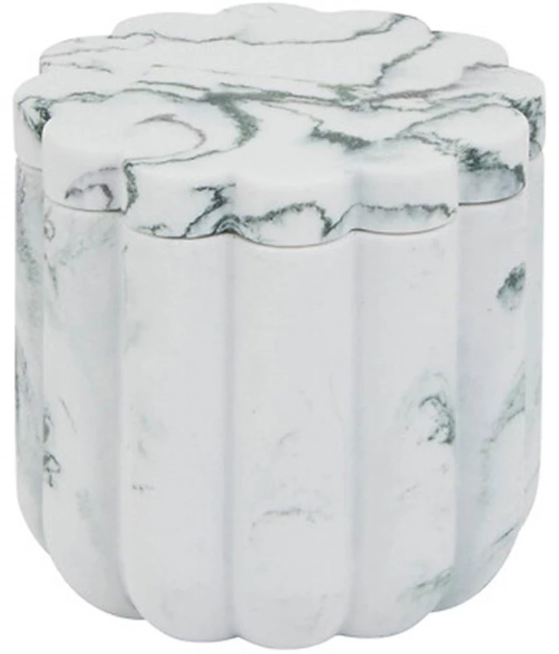 Δοχείο Για Βαμβάκι Marble 07.213324 Φ9,1x9,6cm White Μάρμαρο