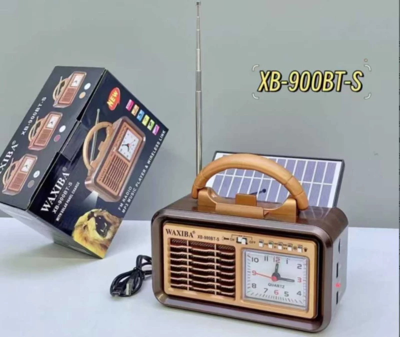 Επαναφορτιζόμενο ραδιόφωνο Retro με ηλιακό πάνελ - XB-9009BTS - 890021 - Red