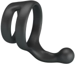 CRAZY BULL - YANCY DOUBLE COCK AND BALL RING BLACK