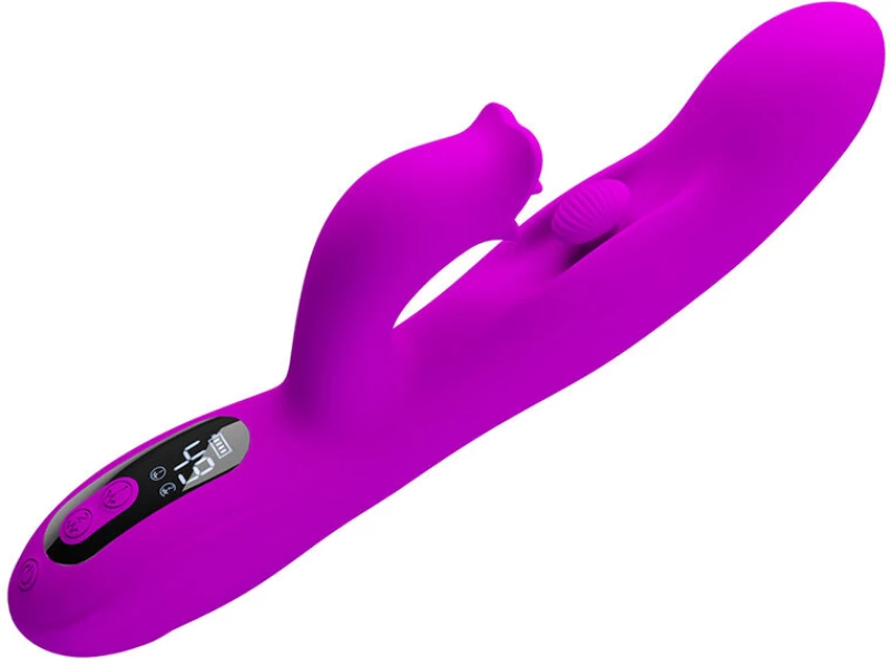 PRETTY LOVE - YALANDA RABBIT OSCILLATING VIBRATOR WITH LED DISPLAY PURPLE