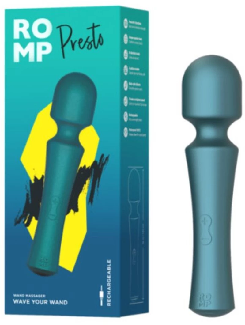 ROMP - PRESTO MINI WAND VIBRATOR FLEXIBLE HEAD GREEN