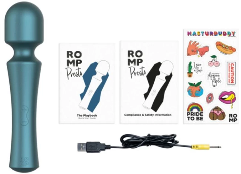 ROMP - PRESTO MINI WAND VIBRATOR FLEXIBLE HEAD GREEN