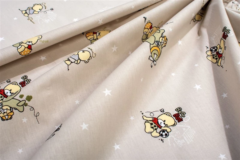 Παπλωματοθήκη Εμπριμέ bebe Bear-s Playtime 592 120X160 Beige 100%  Cotton