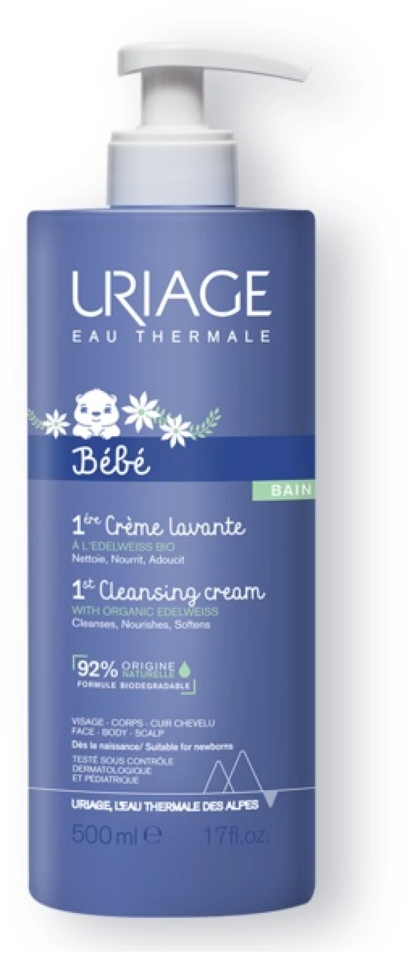 URIAGE Baby 1st Cleansing Cream, Βρεφική Κρέμα Καθαρισμού - 500ml