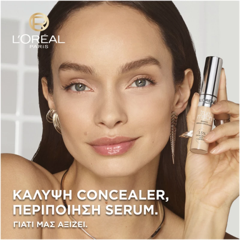 LOREAL PARIS True Match Radiant Serum Concealer, 6N Medium, Concealer Πολλαπλών Χρήσεων - 11ml