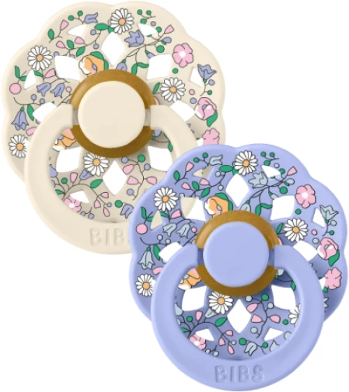 BIBS Liberty Boheme Σετ Πιπίλες 2τμχ Chloe Meadow Latex Ivory Mix Στρογγυλή No2 24035101
