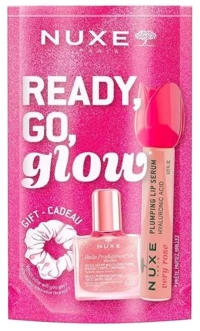 NUXE Promo Very Rose Hyaluronic Acid Plumping Lip Serum 8ml & Huile Prodigieuse Or Florale 10ml & Δώρο Scrunchie Μαλλιών