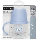 Suavinex Μπουκάλι Εκπαιδευτικό με λαβές Night&Day 150ml +6μ WILD Blue BR79813