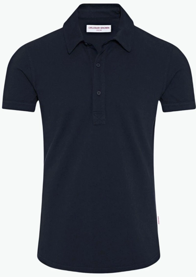 Orlebar Brown Sebastian Tailored Fit Pique Polo Shirt Navy