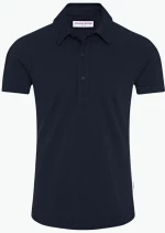 Orlebar Brown Sebastian Tailored Fit Pique Polo Shirt Navy