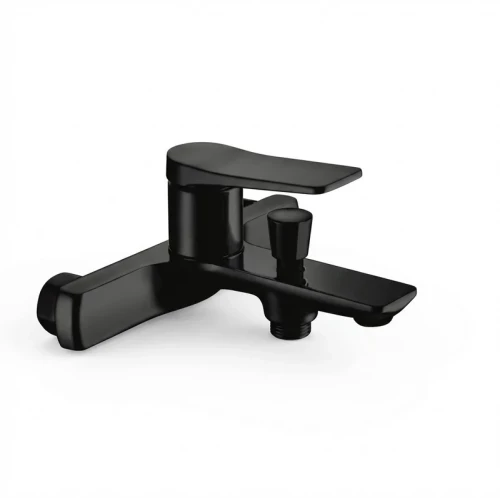 Tema Naxos Black Matt 6800 N – Θερμομεικτική Μπαταρία Λουτρού Με Τηλέφωνο, Στήριγμα και Σπιράλ