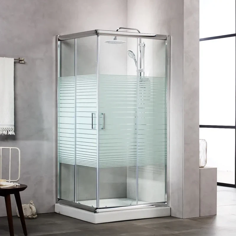 New Tema 100x100x180 Stripes Τετράγωνη Καμπίνα Ντους Σεριγραφία