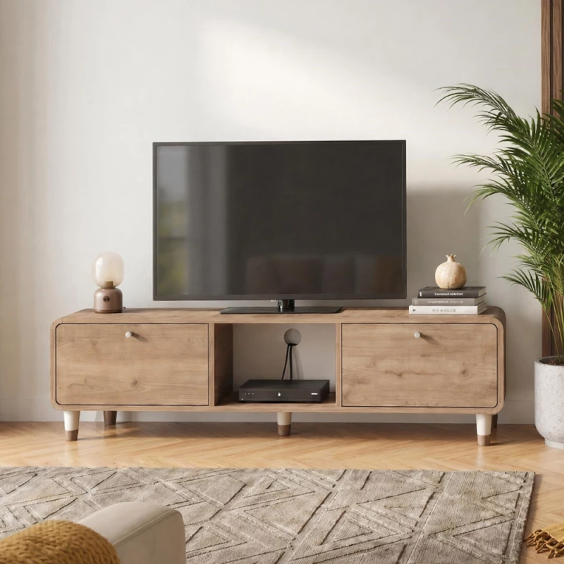 Έπιπλο τηλεόρασης Doro Megapap χρώμα sepet oak 150x34x41εκ.