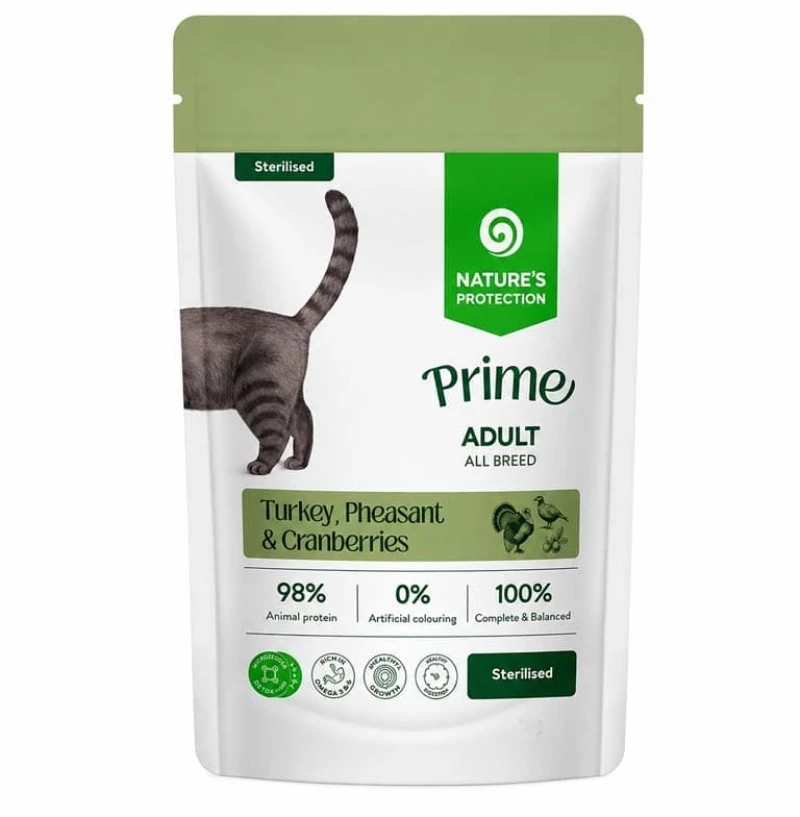 Nature's Protection Υγρή Τροφή Γάτας Sterilized Cat Turkey, Pheasant & Cranberry 85gr