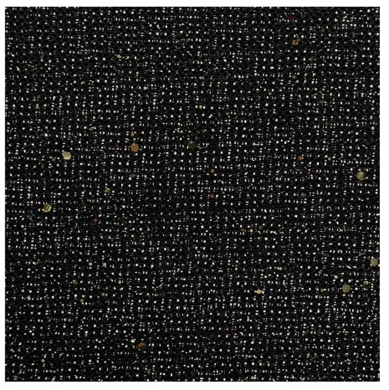 Σουπλά γιούτας μαύρο/χρυσό glitter Φ38cm