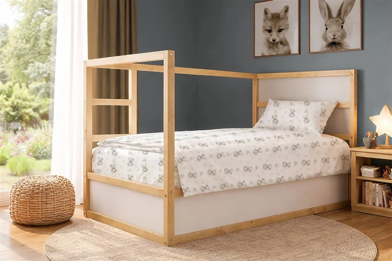 Παπλωματοθήκη Κούνιας 120x160 Newborn Bear 717 White-Grey Dimcol
