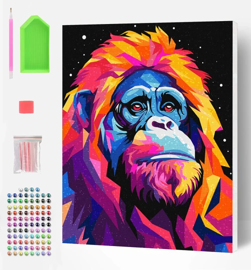SPLAT PLANET ΣΕΤ DIAMOND PAINTING ΣΕ ΚΑΜΒΑ ΜΕ ΤΕΛΑΡΟ 30Χ40 εκ. ORANGUTAN (#SP-DM-ORANG)