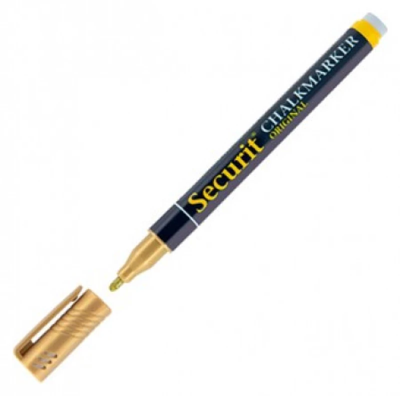 Μαρκαδόρος Υγρής Κιμωλίας Securit Marker 100 Gold SMA100-GD