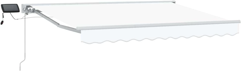 vidaXL Χειροκίνητο πλαίσιο τέντας με LED Λευκός 3,5 x 2,5 μ